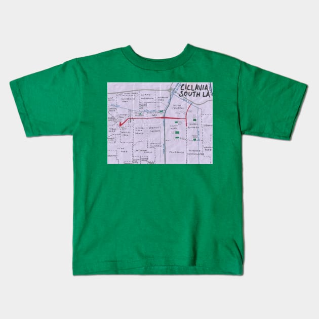 CicLAvia South LA Kids T-Shirt by PendersleighAndSonsCartography